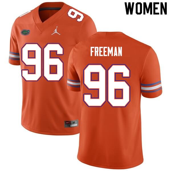 NCAA Florida Gators Travis Freeman Women's #96 Nike Orange Stitched Authentic College Football Jersey BXZ6264AV